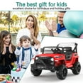 thumbnail image 4 of KALNUR 12V Ride on Toy Truck with Parent Remote Control, Kids Electric Car with Music and LED Lights,Red, 4 of 9