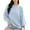 Blue, variant on Lovskoo Sweaters for Women Trendy Color Long Sleeve Pullove Shirt Sweater Tops Gray