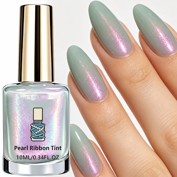 Mint Green Cat Eye Nail Polish, Aurora Jelly Transparent Nail Gel, Fresh Summer Solid Color Manicure, Glossy Nail Art Varnish, 0.34 fl oz
