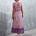 thumbnail image 1 of Vestido floral para mujer Nikou con escote en V verano estampado Largo, 1 of 6