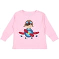 thumbnail image 3 of Inktastic Pilot Boy, Airplane, Plane, Flying, Brown Hair Boys Long Sleeve Toddler T-Shirt, 3 of 5