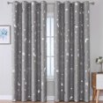 thumbnail image 1 of Cortinas de estrellas, 2 paneles para ventanas pequeñas de guardería, cortina de ventana con temática espacial para oscurecer la habitación, cortinas para niños para dormitorio de bebés y niños, 1 of 7