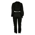 thumbnail image 5 of Gibobby Conjunto de Pantalones para Mujer Conjunto de dos piezas con ribete de flecos y capucha informal deportivo de moda para mujer(Negro,G), 5 of 5