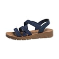 thumbnail image 6 of Rokment Women's Platform Wedge Strappy Fisherman Sandals Comfortable Elastic Orthopedic Low Arch Support Slip on Walking Summer Shoes for Vacation Travel Blue Size 8.5, 6 of 7