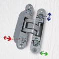 thumbnail image 3 of Classic Zamak Satinized Silver IN230-3D Adjustable Concealed Hinge, 3 of 4