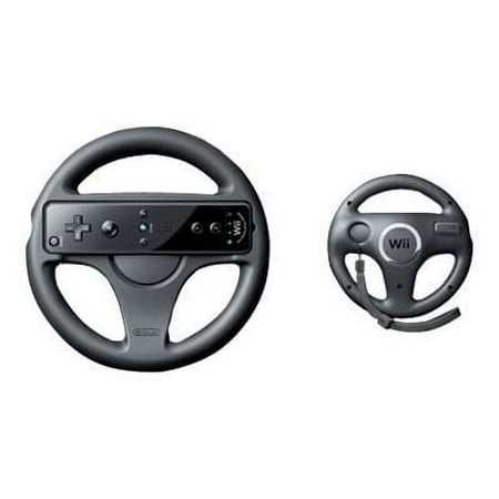 Nintendo Wii Wheel - Steering wheel attachment for game console - black - for Nintendo Wii