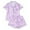 Purple, variant on Christmas pajamas for women setWomen's Bow Print Sleepwear Set With Collar And Short Sleeves