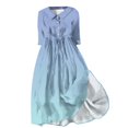 thumbnail image 3 of WILLBEST Robes pour Femmes Chemise Décontractée Ample à Manches Longues Imprimée avec Robe à Nouer 2, 3 of 3