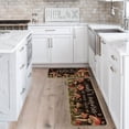 thumbnail image 4 of Black Mushrooms Floral Leaves Spring Kitchen Mats Set of 2, Home Decor Low-Profile Kitchen Rugs for Floor - 17x29 and 17x47 Inch, 4 of 6
