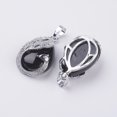 thumbnail image 2 of Natural Dyed & Heated Black Agate Pendants with Brass Finding Teardrop with Peacock Platinum 33x20x10.5mm Hole: 5x6.5mm, 2 of 2