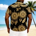 thumbnail image 4 of Mens Casual Manga Corta Botón Abajo Camisas Impresas Vacaciones Cuello Abierto Superior, Poliéster Suave Verano Playa Desgaste, 4 of 7