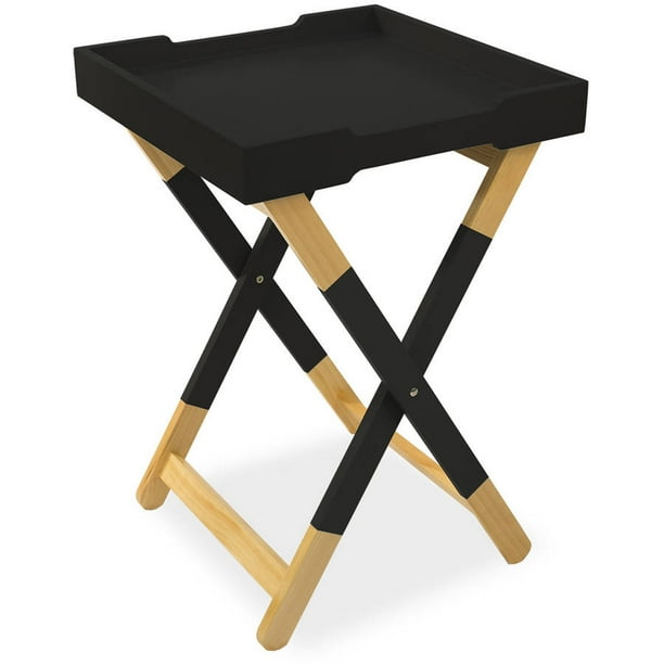 Mainstays Wood Tray Side Table, Black