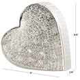 thumbnail image 3 of 9" x 9" Silver Aluminum Slanted Heart Sculpture with Cube Textured Exterior, by DecMode, 3 of 11