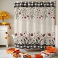 thumbnail image 3 of Shower Curtain 66"W x 72"L Fall Rustic Flowers Black Fabric Shower Curtains Set with Hooks Water Repellent Bathroom Curtains Machine Washable Bathroom Accessories, 3 of 6