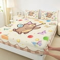thumbnail image 3 of Feelyou Magic Capibara Teens Full Size Sheets, Happy Birthday Party Bed Sheets, Kawaii Cartoon Animal Sheet Sets, Microfiber Bedroom Decor, 4-Piece, 3 of 7