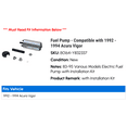 thumbnail image 2 of Fuel Pump - Compatible with 1992 - 1994 Acura Vigor 1993, 2 of 2