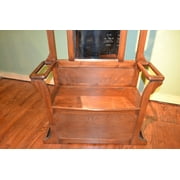 Crafters and Weavers Oak Hall Tree with Storage Trunk in Walnut