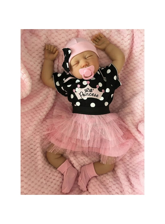 Lonian 60cm (24 Inch) Reborn Doll - Lifelike Newborn Baby Girl With Smiling Face, Curly Hair & Soft Vinyl Body - Realistic Finished Toy For Girls & Collectors
