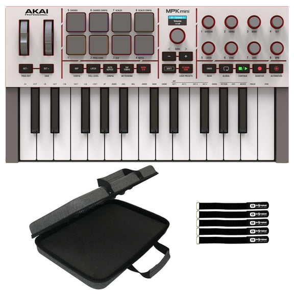 Akai Professional MPK Mini 4 25-Key MIDI Keyboard Controller Grey with Case Package