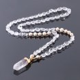 thumbnail image 1 of Pearl Necklace Knotted Rope White Crystal Drop Pendant for Women, 1 of 6