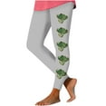 thumbnail image 3 of lcziwo Christmas Sales Clearance, St Patricks Day Leggings for Women High Waisted Tummy Control Workout Leggings Trendy Shamrock Leaves Print Irish Green Soft Yoga Pants Gray L, 3 of 5