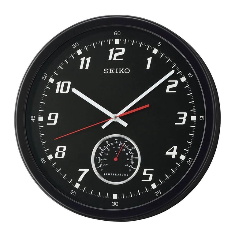 Seiko When Time & Temp Matter Wall Clock, Analog, Quartz
