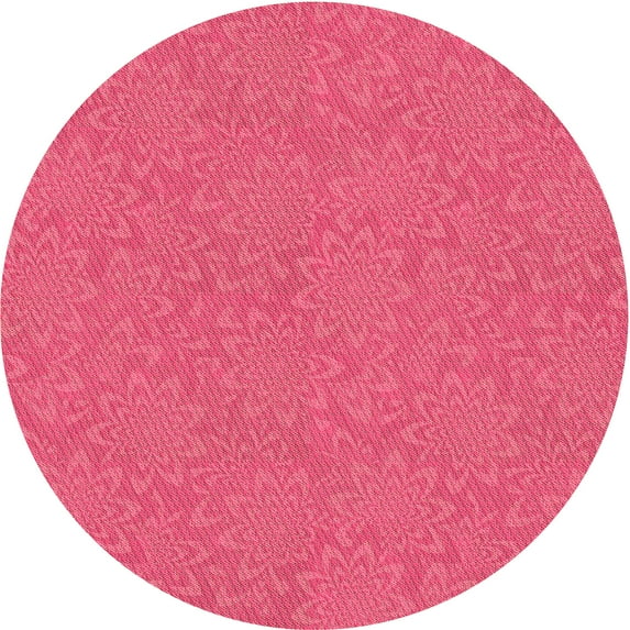 Ahgly Company Machine Washable Indoor Round Transitional Raspberry Red Area Rugs, 5' Round