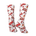 thumbnail image 5 of Uemuo Fire Truck Pattern Women's Crew Socks, Soft Durable Breathable Moisture-Wicking with Odor Control Cotton socks, 5 of 9