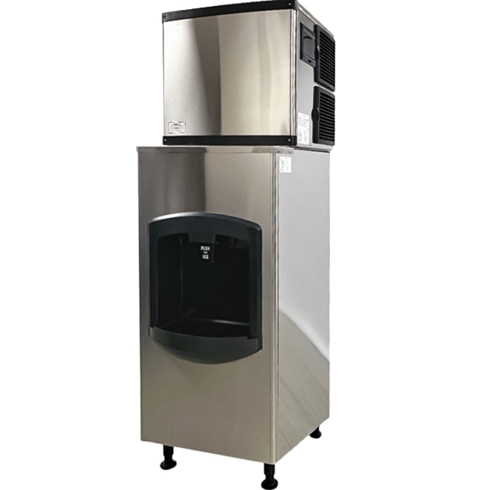 350 lb/Day Commercial Ice Maker & Dispenser – Air Cooled, 275 lb Storage, NSF & ETL Certified, Stainless Steel