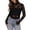 *Black, variant on Women's Long Sleeve Lace Mesh Sheer Top,Ladies High Neck See-Through Floral Blouse,Slim Fit Party Clubwear Crop Top for Women,Beige,S-XL