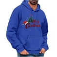 thumbnail image 2 of EchfiProm Hoodies for Men with Pockets Graphic Pullover Blue Merry Christmas Hooded Mens Sweatshirt Xmas XL, 2 of 4