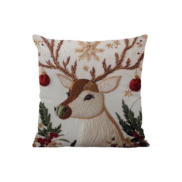 Cubiertas de Almohada de Navidad Cubierta de Cojín de Navidad Decoración de Vacaciones Sofá Decoración de Lino Cojín de Casa Sofá Decoración de Vacaciones Cubierta de Cojín 45x45cm