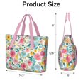thumbnail image 3 of Tote Bag for Women - Pioneer Flower Shoulder Bag - Large Utility Work Duffle Bag with Zipper Handbag for Travel, Work, Sprots, 3 of 5