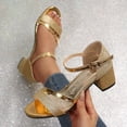 thumbnail image 6 of Eltusu Women Heeled Sandals, High Heels Open Toe Adjustable Party Dress Sandals Shoes Gold Size 7, 6 of 9