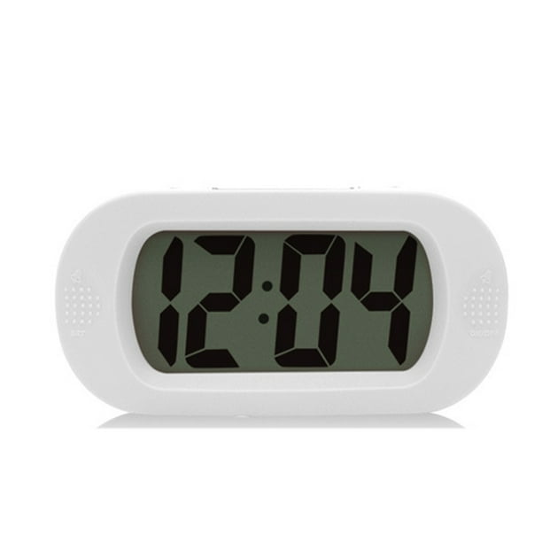 Yuarrent Reloj despertador LED digital con luz nocturna Snooze, alarmas de escritorio, carcasa de silicona, pantalla LCD, reloj, campana, viaje Type2 NO2