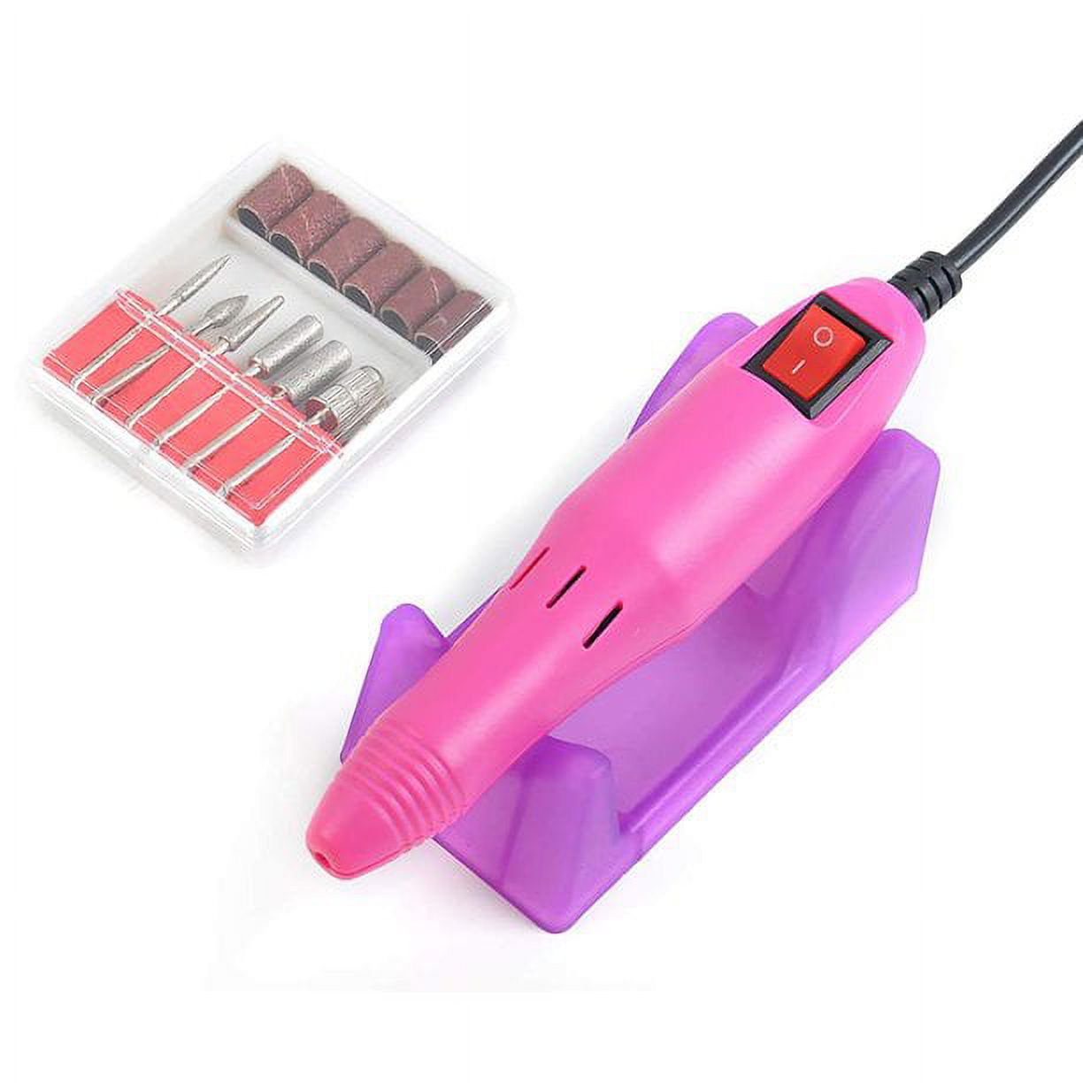 YQSDG Electric Nail Drill Machine with 12 Bits, Pink photo 3