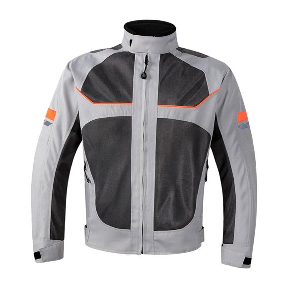 Motorcycle Riding Jacket Motocross Jacket Impact Protection Reflective Breathable Mesh Protective Gear Coat for Motorbike Riding Summer , Gray L