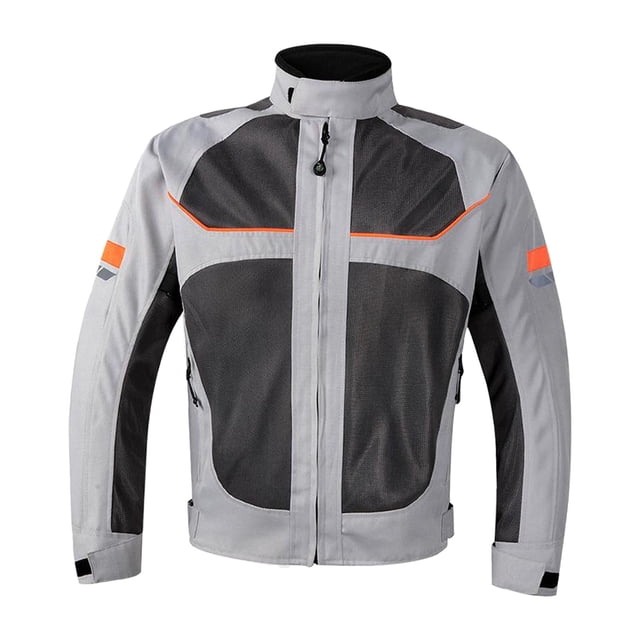 Motorcycle Riding Jacket Motocross Jacket Impact Protection Reflective Breathable Mesh Protective Gear Coat for Motorbike Riding Summer , Gray L
