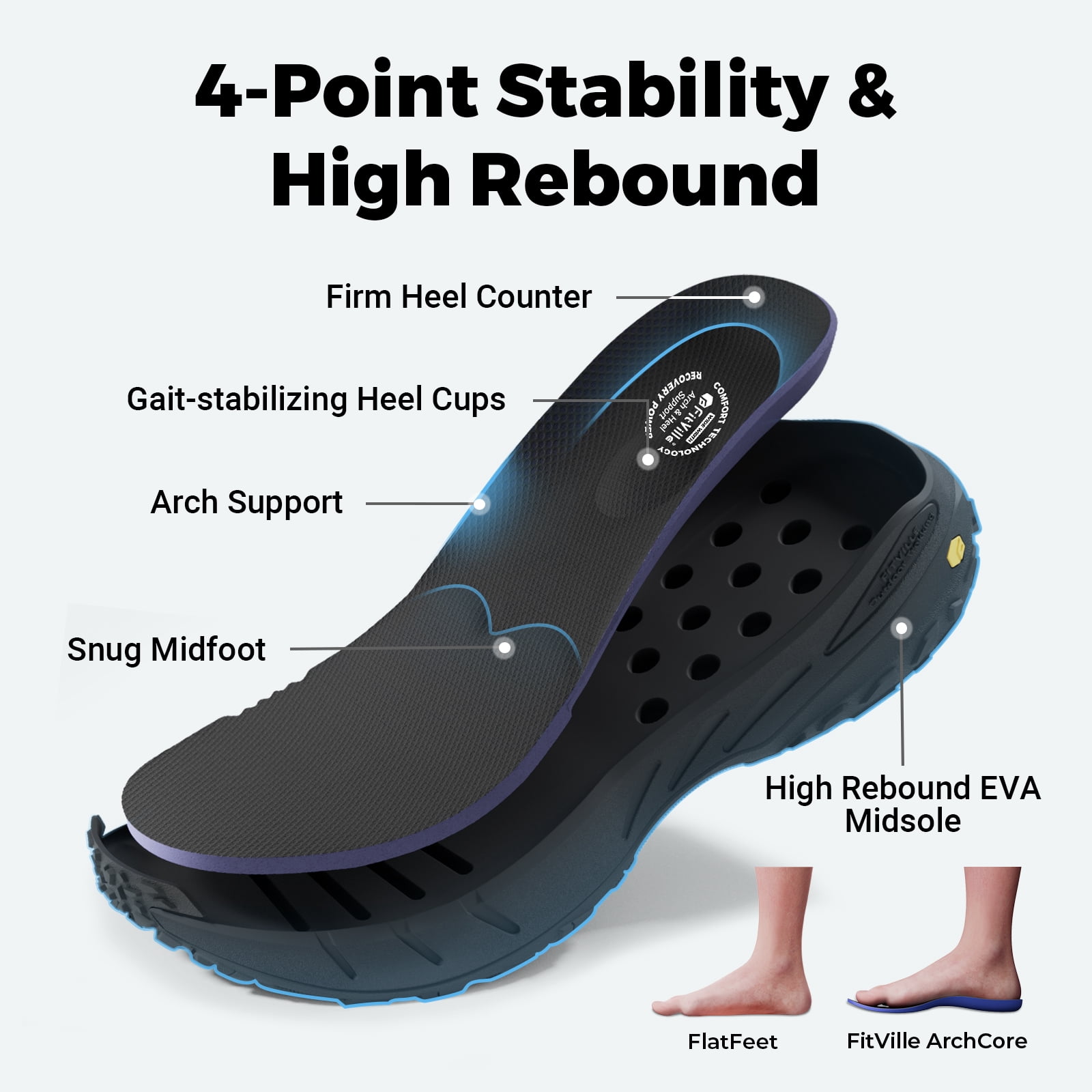 FitVille Wide Mens Sneakers Slip-on Shoes, Slip Resistant Hiking Walking Shoes with Arch Support & Wide Toe Box