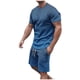 thumbnail image 1 of Mens Pantalones Casuales Cuello Redondo Impresión de Manga Corta Blusa Y Pantalones Cortos Traje, Pantalones de Traje para Hombres, 1 of 5