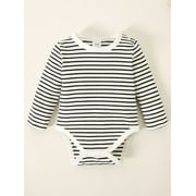 CARETOO Baby Boy Clothes 2Pcs Infant Boy Overalls Outfits Baby Striped Romper Jumpsuits Set Cotton Fabric Newborn Cute Casual Bodysuit 0-24M
