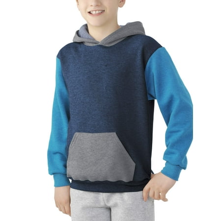 Boys' Explorer Fleece Super Soft Pullover Hoodie with Contrast Sleeves