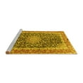 thumbnail image 2 of Ahgly Company Machine Washable Indoor Round Medallion Yellow Traditional Area Rugs, 4' Round, 2 of 4