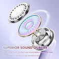 thumbnail image 5 of True Wireless Earbuds Purple Bluetooth 5.3 with Microphone for Working Out Noise Canceling Blue Tooth Ear Buds Deep Bass TWS Wireless Earphones with Charging Case in Ear Headphone for iPhone Android, 5 of 8