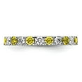 thumbnail image 3 of Auriga Fine Jewelry 14K White Gold Lab Grown Diamond VS/SI GH & Cr Yellow Sapphire Eternity Band for Women Size 7, 3 of 6