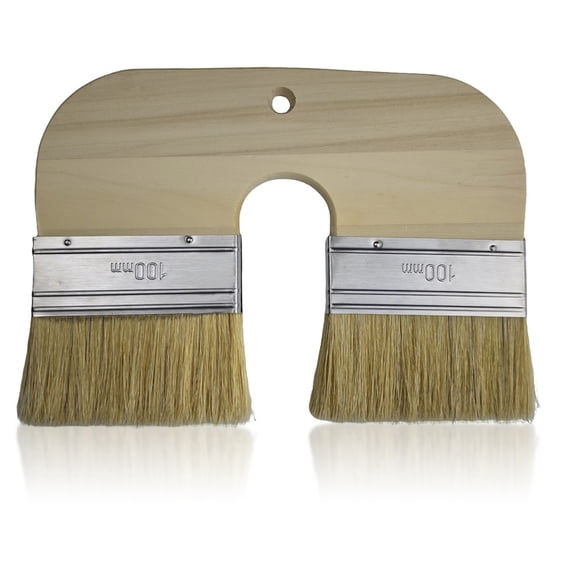 Natural Bristle Limewash Brush U Shaped Handle Double Head for Brick Walls