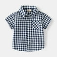 thumbnail image 2 of KAUOD Boys and Girls Short Sleeve Button down Shirts Cotton Plaid Summer Clothes with Pocket for Kids Casual Outwear, 2 of 5