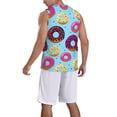 thumbnail image 5 of Easygdp Donuts Men's Mesh Basketball Jersey Quick Drying Sleeveless Shirts Fitted Muscle Tank Tops Sport Round Neck T-Shirt - 4X-Large, 5 of 9