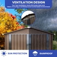 thumbnail image 4 of ModFusion 6' x 4' Odorless & Waterproof Shed & Outdoor Storage: 2 Door, Lock, Vent Window, Gable Roof, Large Galvanized Metal, Ideal for Storing Trash Bin, Sports and Recreational Equipment, Brown, 4 of 11