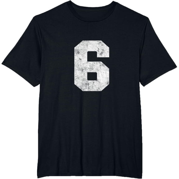t-shirt Vintage Lucky Number 6 Birthday Sports Player Team Athlete T-Shirt mens,black,women,funny,men,journey,Crew Neck, Short Sleeve,printing